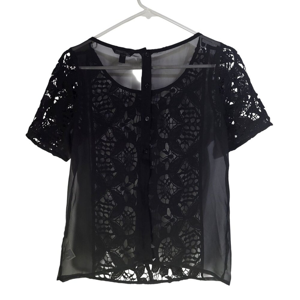 AMERICAN EAGLE Women's Small Y2K Lace Sheer Whimsigoth Fairy Blouse Top - Picture 4 of 12